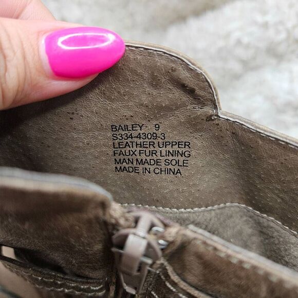 Miz Mooz Bailey Moto Tan Leather Boots Women's sz 9 - Picture 5 of 8